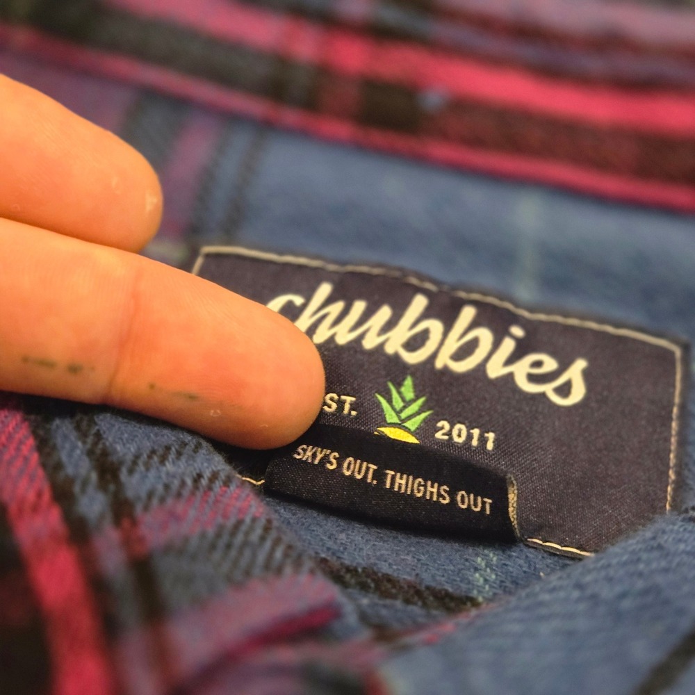 NWT Chubbies Brushed Flannel Shirt LS XL Men THE WOOD YOU COULD YOU Plaid Button - Picture 7 of 7